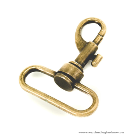 Swivel hook old brass 54X43/38 mm.