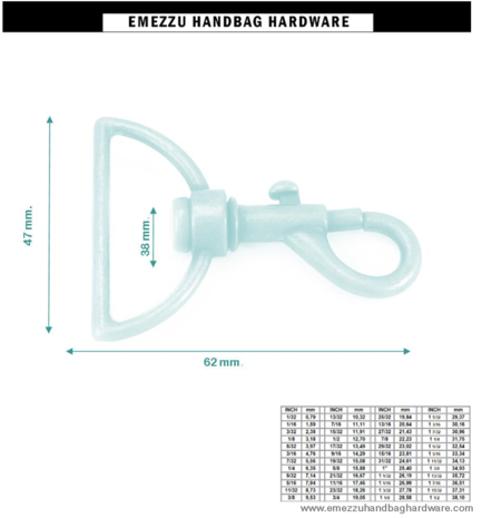 Swivel hook old brass 62X47/38 mm.
