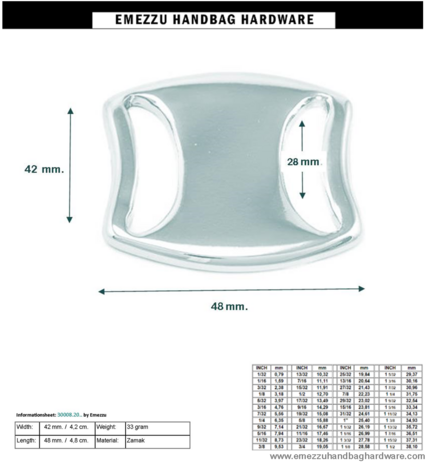 Attachment nickel mat 48X42/28 mm.