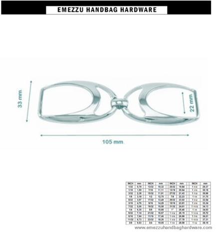 Attachment nickel 105X33/22 mm.