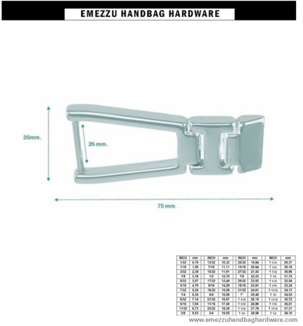 Handle loop Gold 75X35/26 mm.