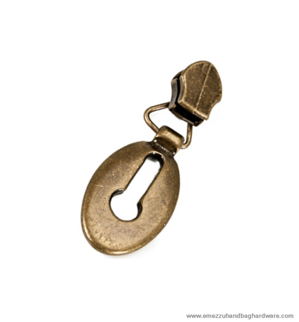 Zipper slider  Antique Brass 31X17 mm./ 6 mm.