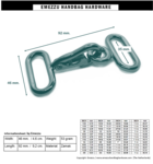 Musketonhaak 2-delig 92X46/35 mm.