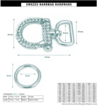 Karabinerhaken Strass 70X43/25 mm.