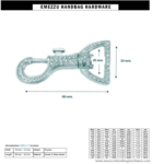 Karabinerhaken Strass 68X33/25 mm.