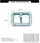 Roller buckle 43X30 /30 mm.