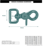 Scheren-Karabinerhaken 58X30/21 mm.